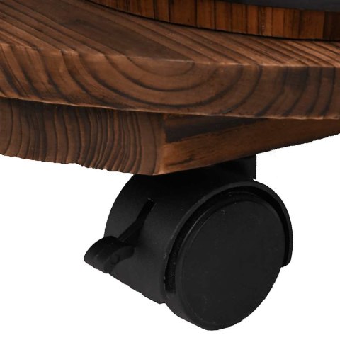 FONTANNA NA KÓŁKACH Z POMPĄ 55X55X80CM LITE DREWNO JODŁOWE