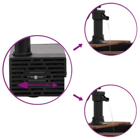 FONTANNA Z POMPĄ 57X57X53CM LITE DREWNO JODŁOWE