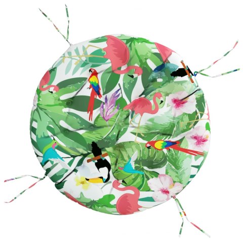 OKRĄGŁA PODUSZKA WIELOKOLOROWA Ø 100X11CM TKANINA OXFORD