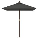 PARASOL OGRODOWY NA DREWNIANYM SŁUPKU ANTRACYT 198X198X231CM