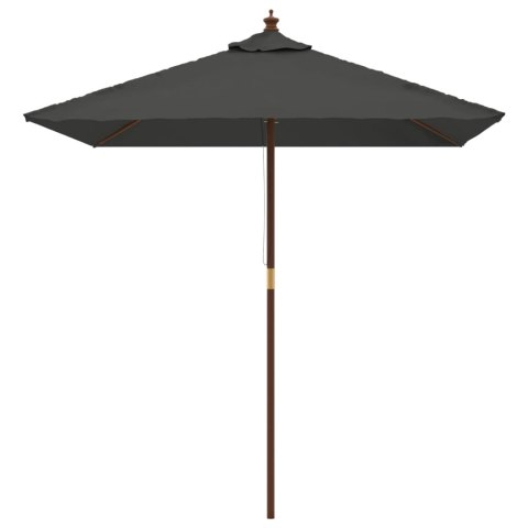 PARASOL OGRODOWY NA DREWNIANYM SŁUPKU ANTRACYT 198X198X231CM