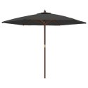 PARASOL OGRODOWY NA DREWNIANYM SŁUPKU ANTRACYTOWY 299X240CM