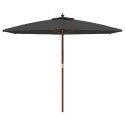 PARASOL OGRODOWY NA DREWNIANYM SŁUPKU ANTRACYTOWY 299X240CM