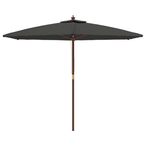 PARASOL OGRODOWY NA DREWNIANYM SŁUPKU ANTRACYTOWY 299X240CM