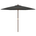 PARASOL OGRODOWY NA DREWNIANYM SŁUPKU ANTRACYTOWY 299X240CM