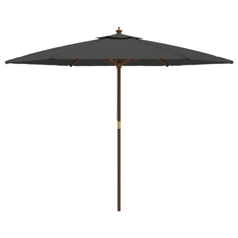 PARASOL OGRODOWY NA DREWNIANYM SŁUPKU ANTRACYTOWY 299X240CM
