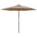 PARASOL OGRODOWY NA DREWNIANYM SŁUPKU KOLOR TAUPE 299X240CM