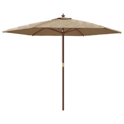 PARASOL OGRODOWY NA DREWNIANYM SŁUPKU KOLOR TAUPE 299X240CM