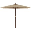 PARASOL OGRODOWY NA DREWNIANYM SŁUPKU KOLOR TAUPE 299X240CM