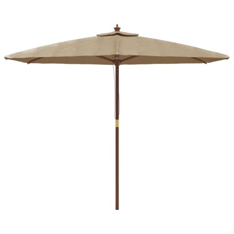 PARASOL OGRODOWY NA DREWNIANYM SŁUPKU KOLOR TAUPE 299X240CM