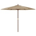PARASOL OGRODOWY NA DREWNIANYM SŁUPKU KOLOR TAUPE 299X240CM