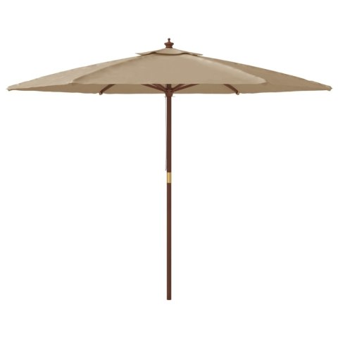 PARASOL OGRODOWY NA DREWNIANYM SŁUPKU KOLOR TAUPE 299X240CM