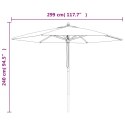 PARASOL OGRODOWY NA DREWNIANYM SŁUPKU KOLOR TAUPE 299X240CM