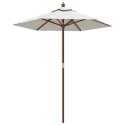 PARASOL OGRODOWY NA DREWNIANYM SŁUPKU PIASKOWY 196X231CM