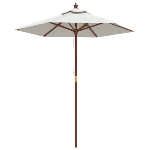 PARASOL OGRODOWY NA DREWNIANYM SŁUPKU PIASKOWY 196X231CM