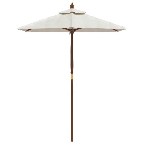 PARASOL OGRODOWY NA DREWNIANYM SŁUPKU PIASKOWY 196X231CM