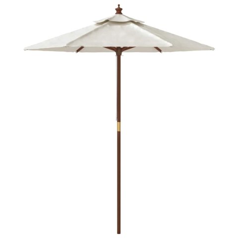 PARASOL OGRODOWY NA DREWNIANYM SŁUPKU PIASKOWY 196X231CM
