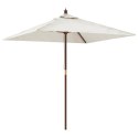 PARASOL OGRODOWY NA DREWNIANYM SŁUPKU PIASKOWY 198X198X231CM
