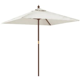 PARASOL OGRODOWY NA DREWNIANYM SŁUPKU PIASKOWY 198X198X231CM