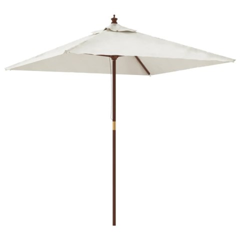 PARASOL OGRODOWY NA DREWNIANYM SŁUPKU PIASKOWY 198X198X231CM