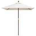 PARASOL OGRODOWY NA DREWNIANYM SŁUPKU PIASKOWY 198X198X231CM