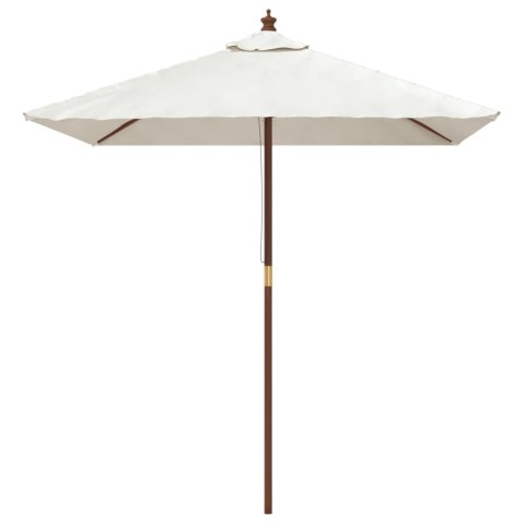 PARASOL OGRODOWY NA DREWNIANYM SŁUPKU PIASKOWY 198X198X231CM