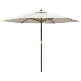 PARASOL OGRODOWY NA DREWNIANYM SŁUPKU PIASKOWY 299X240CM