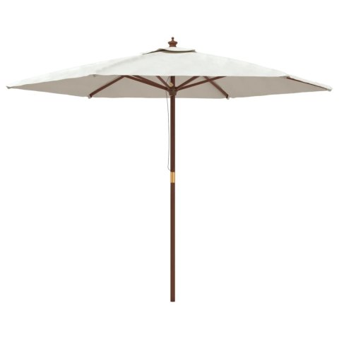 PARASOL OGRODOWY NA DREWNIANYM SŁUPKU PIASKOWY 299X240CM