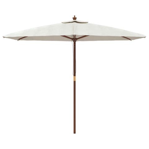 PARASOL OGRODOWY NA DREWNIANYM SŁUPKU PIASKOWY 299X240CM