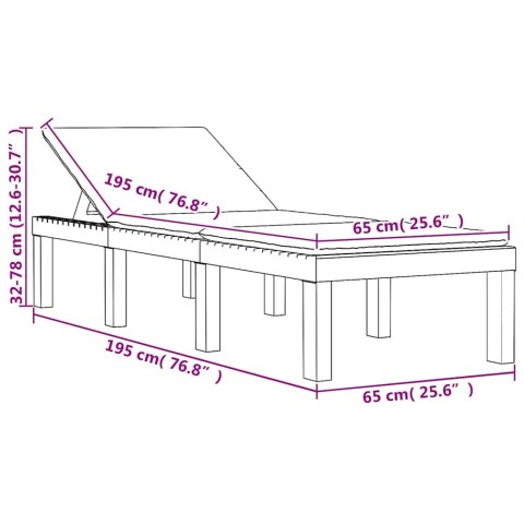 LEŻAK Z PODUSZKAMI ANTRACYTOWY PP