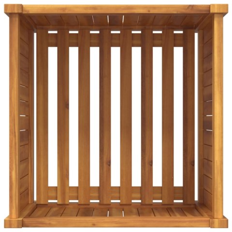 DONICA OGRODOWA Z WYŚCIÓŁKĄ 50X50X50CM LITE DREWNO AKACJOWE