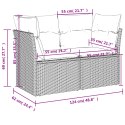 SOFA OGRODOWA Z PODUSZKAMI 2-OSOBOWA CZARNA POLIRATTAN