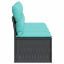 SOFA OGRODOWA Z PODUSZKAMI 4-OSOBOWA CZARNA POLIRATTAN