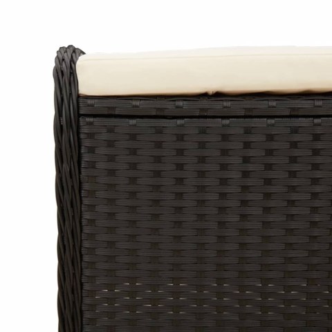 STOŁEK OGRODOWY Z PODUSZKĄ CZARNY 58X46X46CM POLIRATTAN