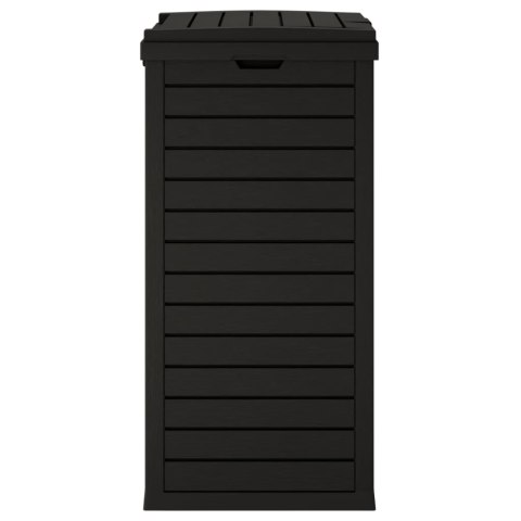 KOSZ NA ŚMIECI OGRODOWY ZEWNĘTRZNY 118L CZARNY PLASTIKOWY IMITACJA DREWNA UV