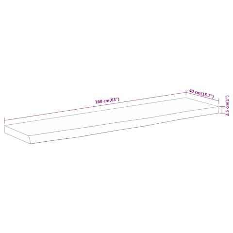 BLAT DO STOŁU 160X40X2,5CM DREWNO AKACJOWE NATURALNA KRAWĘDŹ