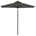 PARASOL OGRODOWY LED STALOWY SŁUPEK ANTRACYT 225X225X212CM