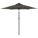 PARASOL OGRODOWY LED STALOWY SŁUPEK ANTRACYT 225X225X212CM