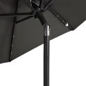 PARASOL OGRODOWY LED STALOWY SŁUPEK ANTRACYT 225X225X212CM