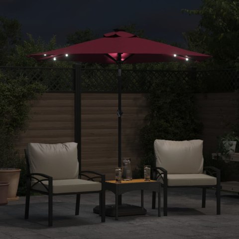 PARASOL OGRODOWY LED STALOWY SŁUPEK BORDOWY 225X225X212CM