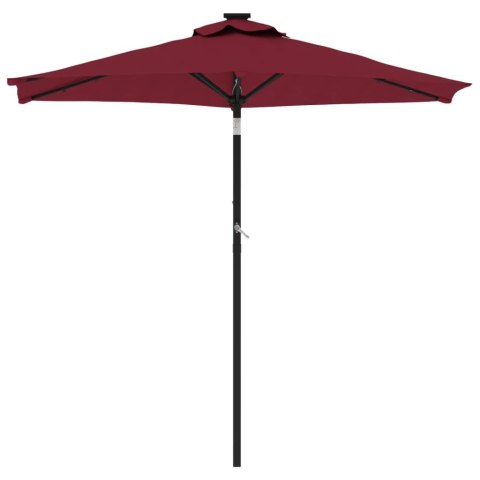 PARASOL OGRODOWY LED STALOWY SŁUPEK BORDOWY 225X225X212CM