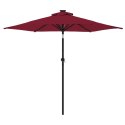 PARASOL OGRODOWY LED STALOWY SŁUPEK BORDOWY 225X225X212CM