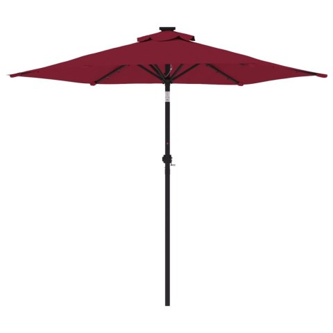PARASOL OGRODOWY LED STALOWY SŁUPEK BORDOWY 225X225X212CM