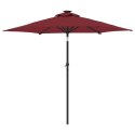 PARASOL OGRODOWY LED STALOWY SŁUPEK BORDOWY 225X225X212CM