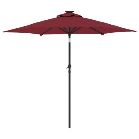 PARASOL OGRODOWY LED STALOWY SŁUPEK BORDOWY 225X225X212CM