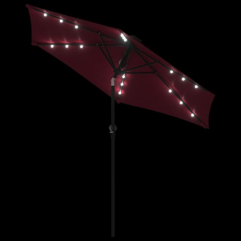 PARASOL OGRODOWY LED STALOWY SŁUPEK BORDOWY 225X225X212CM