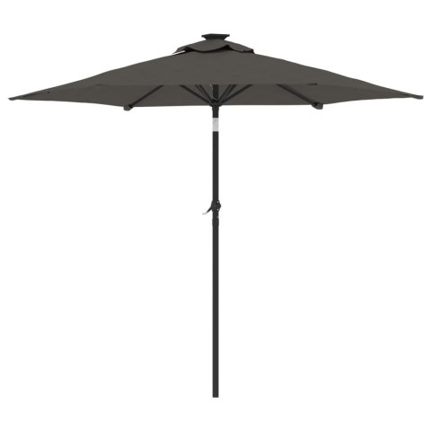 PARASOL OGRODOWY NA STALOWYM SŁUPKU ANTRACYT 225X225X212CM