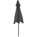 PARASOL OGRODOWY NA STALOWYM SŁUPKU ANTRACYT 225X225X212CM
