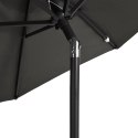 PARASOL OGRODOWY NA STALOWYM SŁUPKU ANTRACYT 225X225X212CM