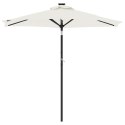 PARASOL OGRODOWY NA STALOWYM SŁUPKU BIAŁY 225X225X212CM